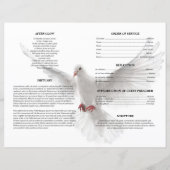 Modèle de faire-part de décès Colombe Blanche (Dos)