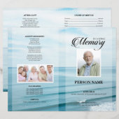 Modèle de faire-part de décès de plage (Devant / Derrière)