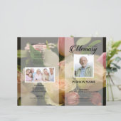 Modèle de faire-part de décès Rose (Debout devant)