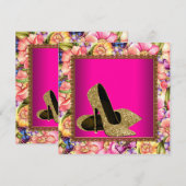 Modèle de faire-part de fête Chaussures à talons h (Devant / Derrière)