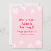 Modèle de faire-part de fête rose mignon pour enfa (Devant)