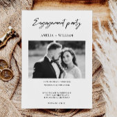 Modèle de faire-part de fiançailles photo minimali