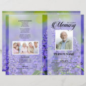 Modèle de faire-part de funérailles au Lavandin (Devant / Derrière)