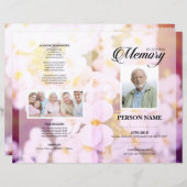 Modèle de faire-part de funérailles Cerisier en Fl (Devant / Derrière)