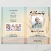 Modèle de faire-part de funérailles de champ de bl (Devant)