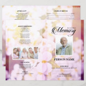 Modèle de faire-part de funérailles de fleurs de c (Devant / Derrière)