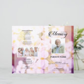 Modèle de faire-part de funérailles de fleurs de c (Debout devant)