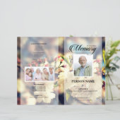 Modèle de faire-part de funérailles de fleurs vint (Debout devant)