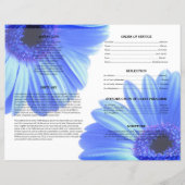 Modèle de faire-part de funérailles Fleur Bleue (Dos)