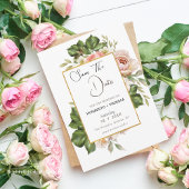 Modèle de faire-part de mariage à cadre doré