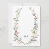 Modèle de faire-part de mariage à fleurs sauvages, (Dos)