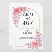 Modèle de faire-part de mariage aux fleurs sauvage (Devant / Derrière)