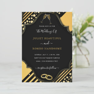 Modèle de Faire-part de mariage de Parties scintil
