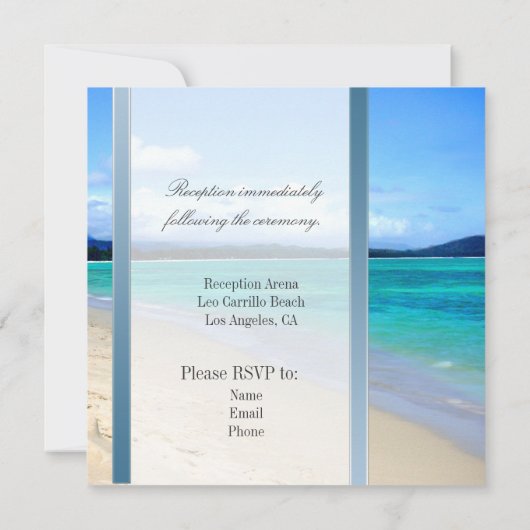 Modèle de faire-part de mariage de plage de (Dos)