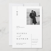 Modèle de faire-part de mariage éditorial élégant. (Devant)