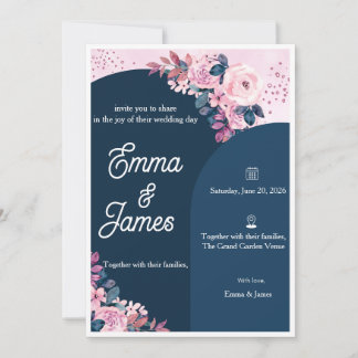 Modèle de faire-part de mariage élégant et minimal