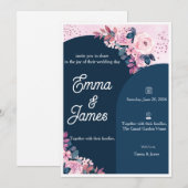 Modèle de faire-part de mariage élégant et minimal (Devant / Derrière)
