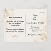 Modèle de faire-part de mariage élégant et minimal (Dos)