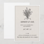 Modèle de faire-part de mariage élégant et minimal (Devant / Derrière)