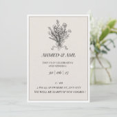 Modèle de faire-part de mariage élégant et minimal (Debout devant)