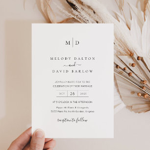Modèle de faire-part de mariage élégant minimalist