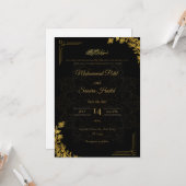 Modèle de faire-part de mariage élégant moderne | (Devant/Arrière en situation)
