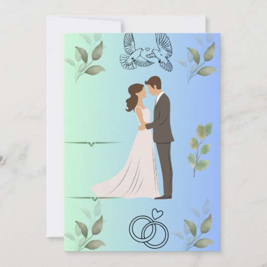 Modèle de faire-part de mariage élégant moderne |  (Devant)