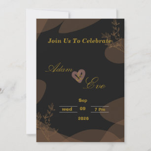 Modèle de faire-part de mariage élégant noir et ma