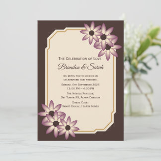 Modèle de faire-part de mariage floral automnal él
