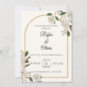 Modèle de faire-part de mariage floral élégant (Devant)