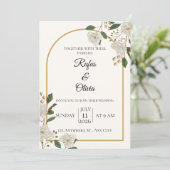 Modèle de faire-part de mariage floral élégant (Debout devant)