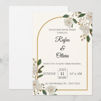 Modèle de faire-part de mariage floral élégant