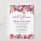 Modèle de Faire-part de mariage floraux violets (Devant)