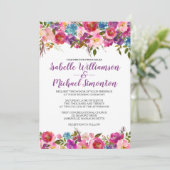 Modèle de Faire-part de mariage floraux violets (Debout devant)