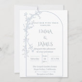 Modèle de faire-part de mariage géométrique bleu p (Devant)