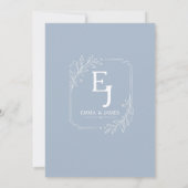 Modèle de faire-part de mariage géométrique bleu p (Dos)