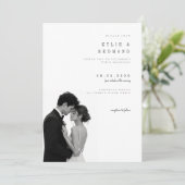 Modèle de faire-part de mariage photo éditoriale. (Debout devant)