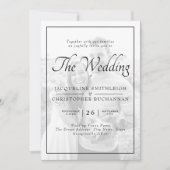 Modèle de faire-part de mariage photo noir et blan (Devant)