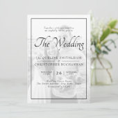 Modèle de faire-part de mariage photo noir et blan (Debout devant)