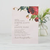 Modèle de Faire-part de mariage Rose turc minimal (Debout devant)