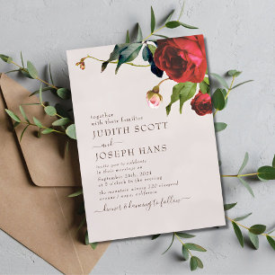 Modèle de Faire-part de mariage Rose turc minimal