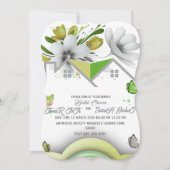 Modèle de faire-part de mariage vert, mariage, Nou (Devant)