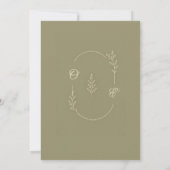 Modèle de faire-part de mariage vert sauge élégant (Dos)