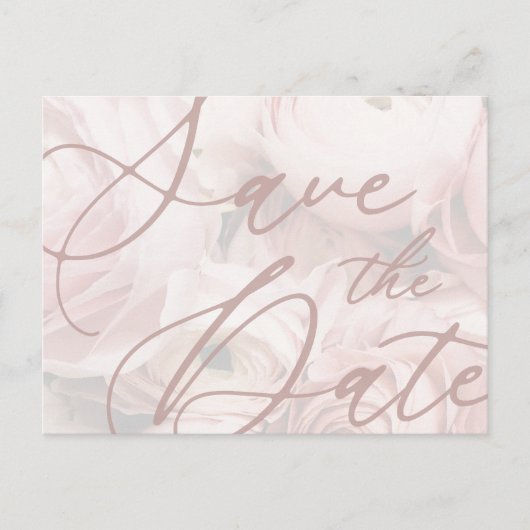 Modèle de faire-part de peonies à date fixe (Devant)