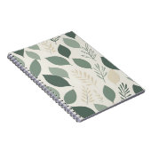 Modèle de feuille vert sauge | Cahier de spirale b (Côté Droit)