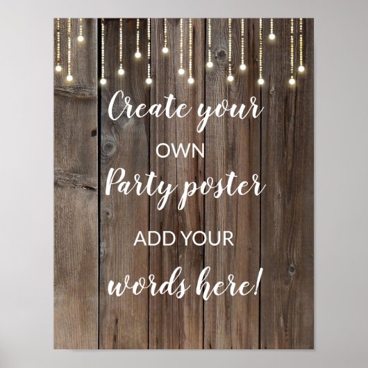 modèle de feux de bois Faites votre propre affiche (Devant)