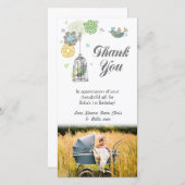 Modèle de filles d'anniversaire de note de Merci (Devant / Derrière)