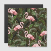 Modèle de flamingo tropical : Feuilles Vintages (Devant / Derrière)