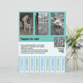 modèle de flyer de chiots à vendre avec code QR (Debout devant)
