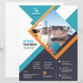 Modèle de flyer de construction professionnelle (Devant / Derrière)